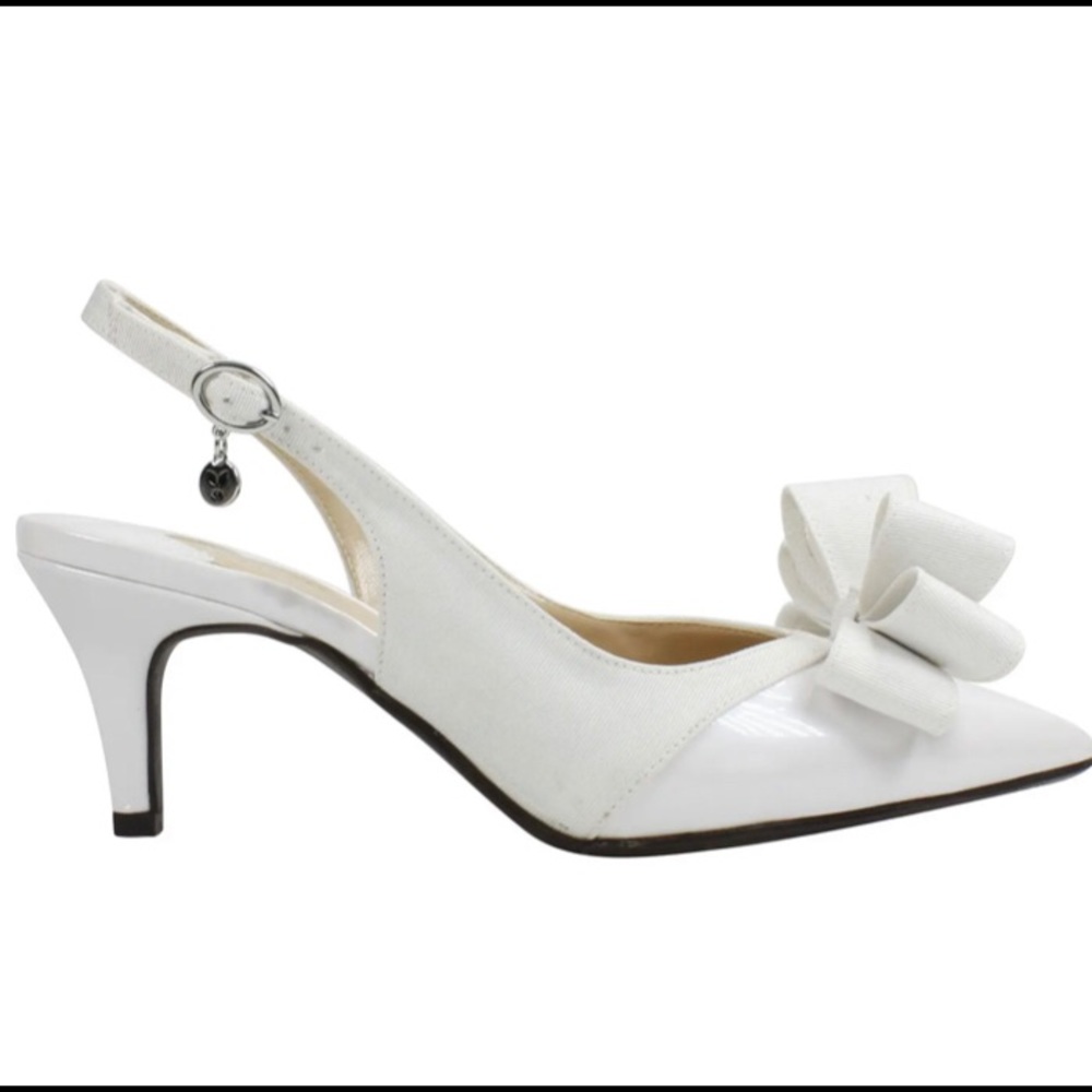 J. Renee Gabino WEDDING white kitten heels with bow ♥️ 👠 NEW WITHOUT BOX! - Picture 5 of 9